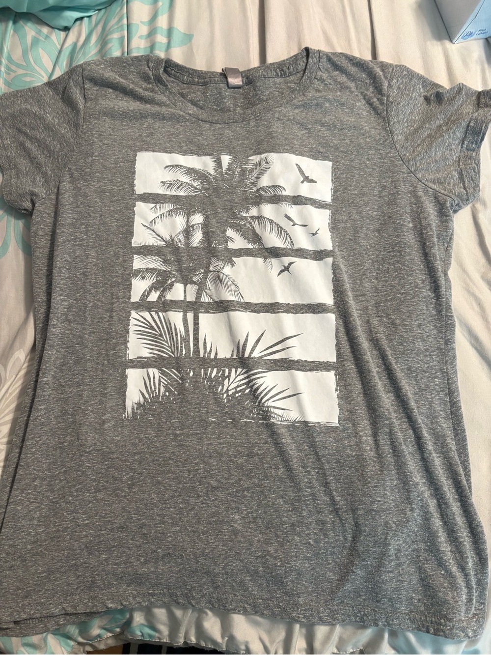 Gray Palm Tree Graphic Tee instant message